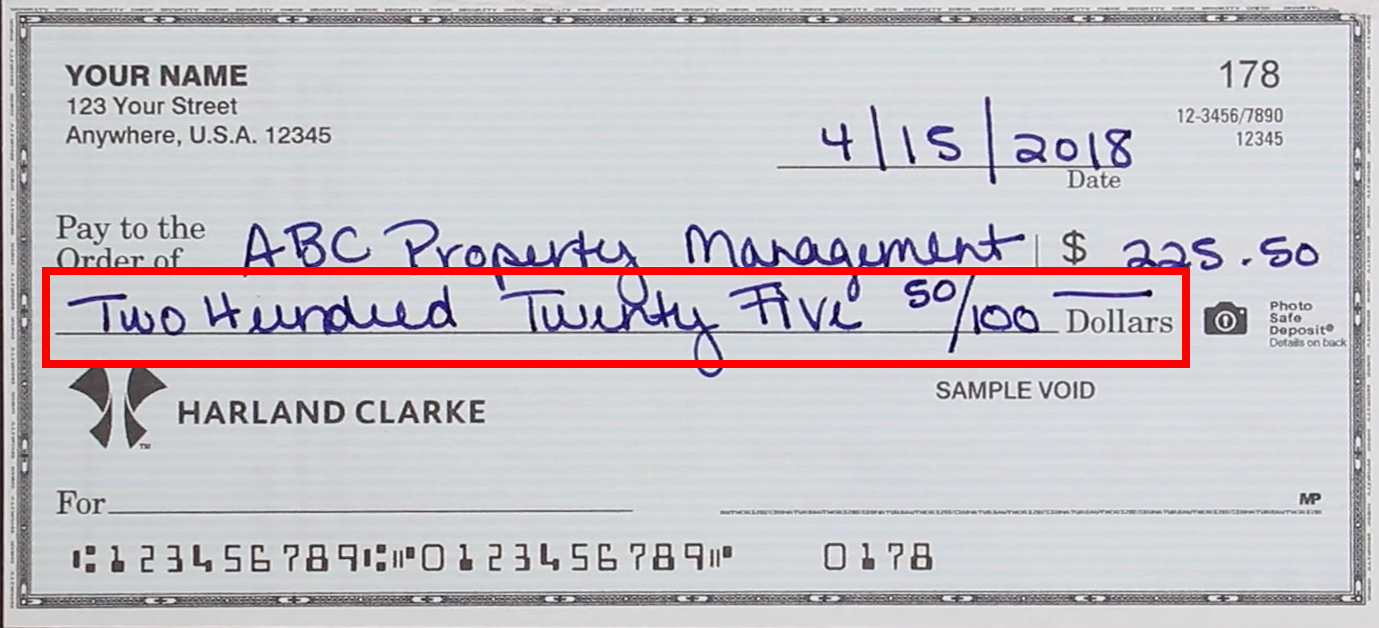 How to write the amount line on a check